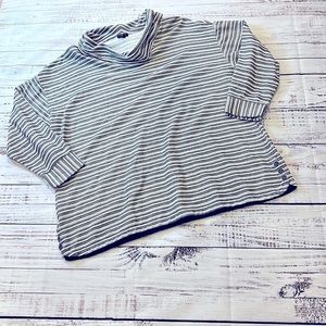 Talbots White with Black Stripes Turtleneck Tunic‎